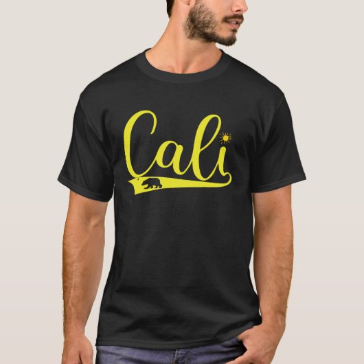 Mens Cali California Bear CA Republic Tシャツ (正面)