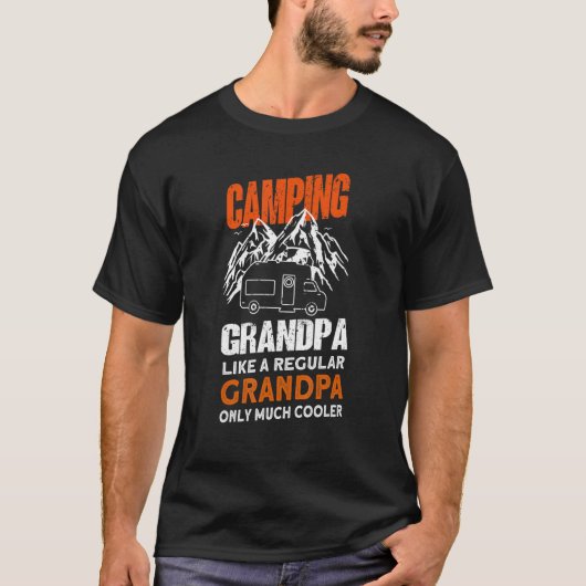 Mens Camping Grandpa - Camper Caravan Funny Campin Tシャツ (正面)
