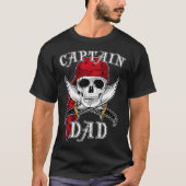 Mens Captain Dad Funny Halloween Pirate Skull Gift Tシャツ (正面)
