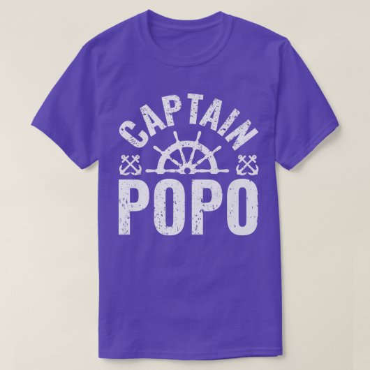Mens Captain Popo Boat Owner Lake Boating Father's Tシャツ (デザイン正面)