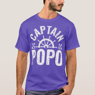 Mens Captain Popo Boat Owner Lake Boating Father's Tシャツ