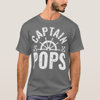 Mens Captain Pops Boat Owner Lake Boating Father's Tシャツ