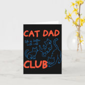Mens Cat Dad Club Funny Cat Meme Fathers Day Cat L カード (黄色い花)