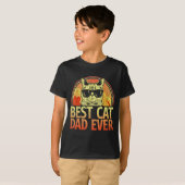 Mens Cat Dad Ever Funny Cat Dad Shirt Father's Day Tシャツ (正面フル)