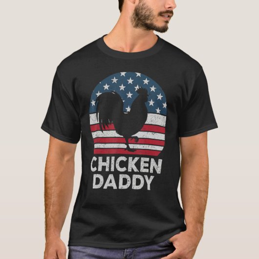 Mens Chicken Daddy Chicken Dad Farmer 4th Of July  Tシャツ (正面)