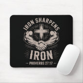 Men's Christian Workout Iron Sharpens Iron Proverb マウスパッド (マウス)