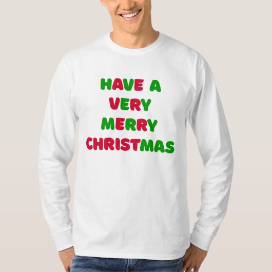 Men's Christmas Long Sleeve T-Shirt Tシャツ (正面)