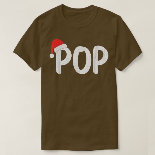 Mens Christmas Santa Hat Matching Family Pop Xmas  Tシャツ (デザイン正面)