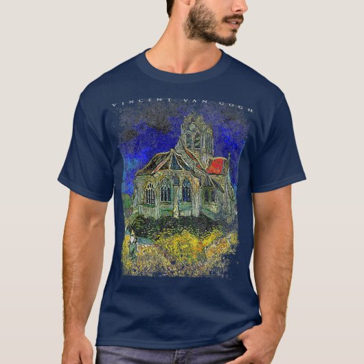 Mens Church At Auverssuroise Van Gogh Painting Tシャツ (正面)