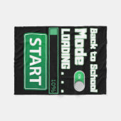 Mens Ck To School Mode Loading – Gamer Style Humor フリースブランケット (正面(横))