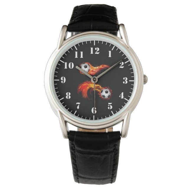 Men's Classic Watch-Soccer Balls 腕時計 (正面)