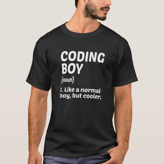 Mens Coding Boy Definition名詞ソフトウェア開発者 Tシャツ (正面)