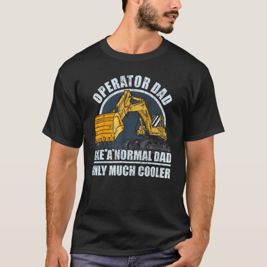 Mens Construction Worker Heavy Equipment Excavator Tシャツ (正面)