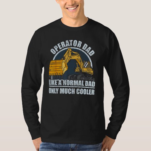 Mens Construction Worker Heavy Equipment Excavator Tシャツ (正面)