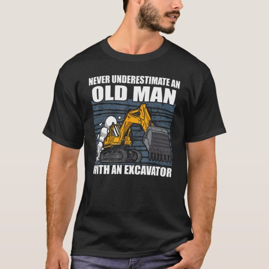 Mens Construction Worker Heavy Equipment Excavator Tシャツ (正面)