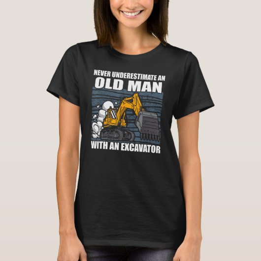 Mens Construction Worker Heavy Equipment Excavator Tシャツ (正面)