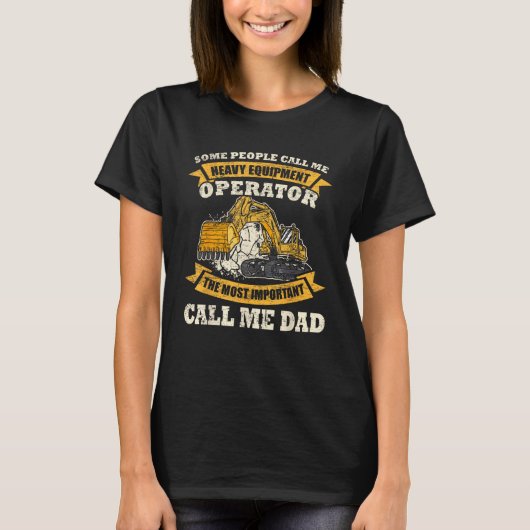 Mens Construction Worker Heavy Equipment Excavator Tシャツ (正面)