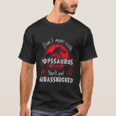 Mens Cool Distressed Popssaurus Dinosaur T Rex Fat Tシャツ (正面)