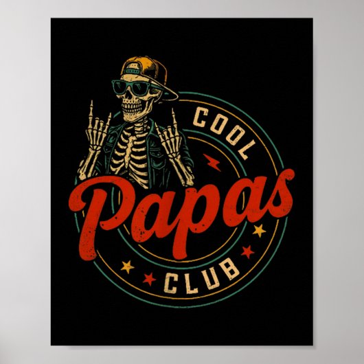 Mens Cool Papas Club Pregnancy Announcement Cool P ポスター (正面)