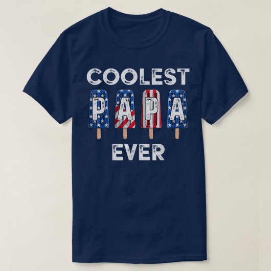 Mens Coolest Papa Ever Popsicle Men Best Dad Ever  Tシャツ (デザイン正面)