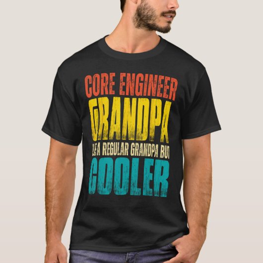 Mens Core Engineer Grandpa  Like a Regular Grandpa Tシャツ (正面)