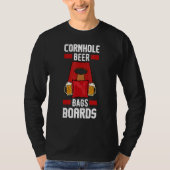 Mens Cornhole Beer Bags Boards  Drinking Bean Bag  Tシャツ (正面)