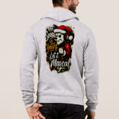 Men's Cozy Christmas Bear DJ Holiday Hoodie パーカ (裏面)