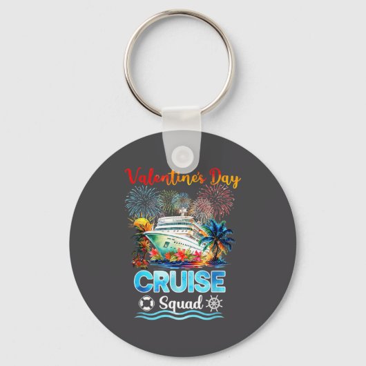 Mens Cruise Squad Valentine's Day Vacation Travel  キーホルダー (正面)
