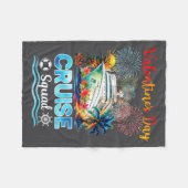 Mens Cruise Squad Valentine's Day Vacation Travel  フリースブランケット (正面(横))