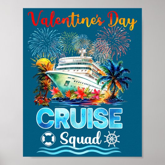 Mens Cruise Squad Valentine's Day Vacation Travel  ポスター (正面)