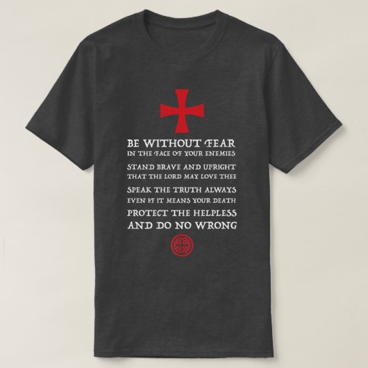Mens Crusader Knight Knights Templar Code T Hol Tシャツ (デザイン正面)