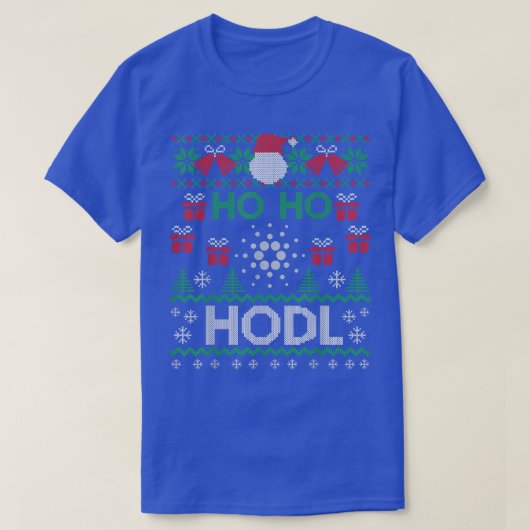 Mens Cryptocurrency Ho ho Hodl Cardano Ugly Christ Tシャツ (デザイン正面)