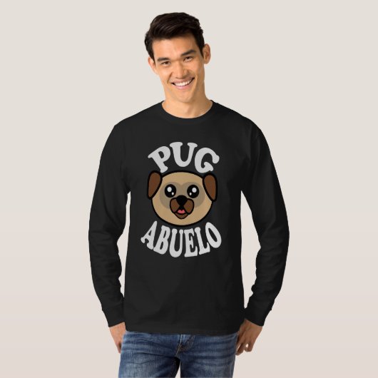 Mens Cute Pug Abuelo Tシャツ (正面フル)