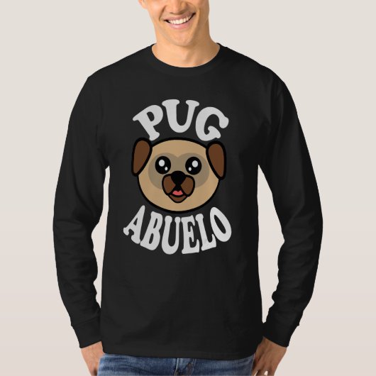 Mens Cute Pug Abuelo Tシャツ (正面)