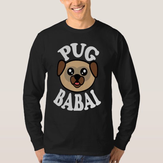Mens Cute Pug Babai Tシャツ (正面)
