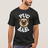 Mens Cute Pug Babi Tシャツ (正面)