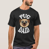 Mens Cute Pug Daid Tシャツ (正面)
