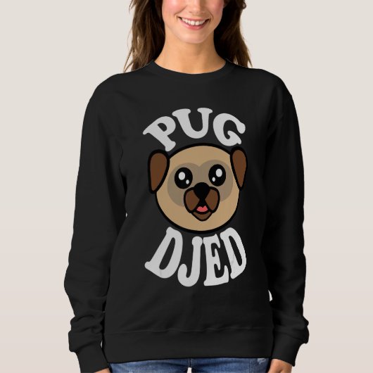 Mens Cute Pug Djed スウェットシャツ (正面)