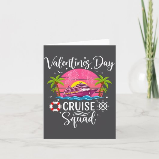 Mens Cute Valentines Day Cruise Squad 20026 Design カード (正面)