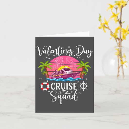 Mens Cute Valentines Day Cruise Squad 20026 Design カード (黄色い花)