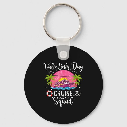 Mens Cute Valentines Day Cruise Squad 20026 Design キーホルダー (正面)