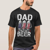 Mens  Dad Could Use Beer American Flag 4th Of July Tシャツ (正面)