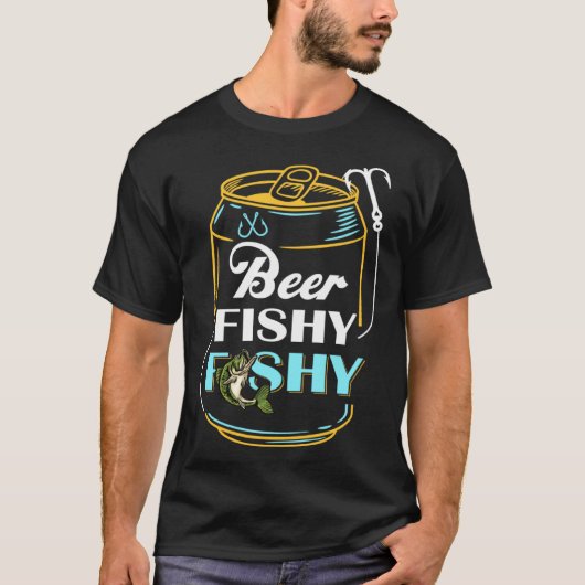 Mens Dad Fishing  for Men  Beer Fishy Fishy Tシャツ (正面)