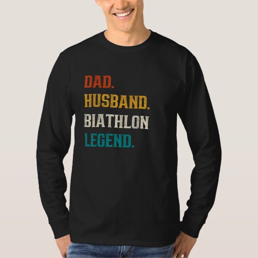 Mens Dad Husband Biathlon Legend Biathlon Tシャツ (正面)