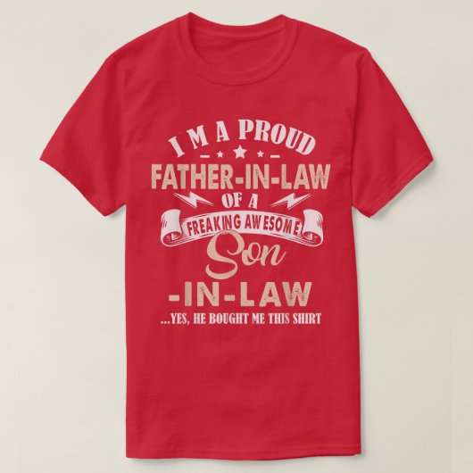 Mens Dad I'm A Proud FatherInLaw Of A Freaking Awe Tシャツ (デザイン正面)