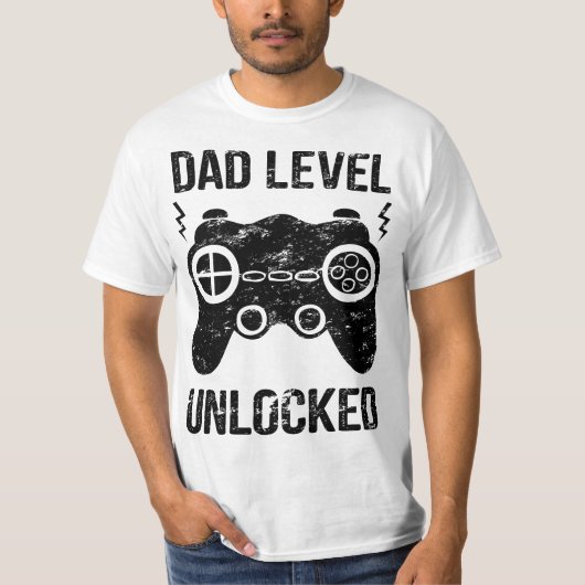 Mens Dad Level Unlocked - New Dad Pregnancy Announ Tシャツ (正面)