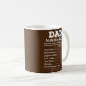 Mens Dad Nutrition Facts Fathers Day Gift For Men コーヒーマグカップ (正面右)