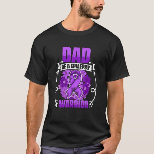 Mens Dad Of Epilepsy Warrior Epilepsy Survivor Epi Tシャツ (正面)
