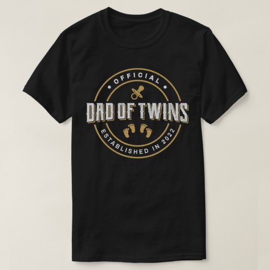 Mens Dad of Twins 2022 New Daddy To Be Funny Epect Tシャツ (デザイン正面)