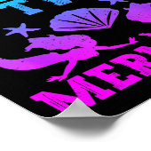 Mens Dad Of Twins Mermaid Father's Day Pregnancy A ポスター (角)